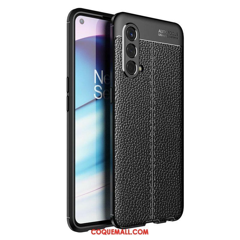 Coque OnePlus Nord CE 5G Effet Cuir Litchi Double Line