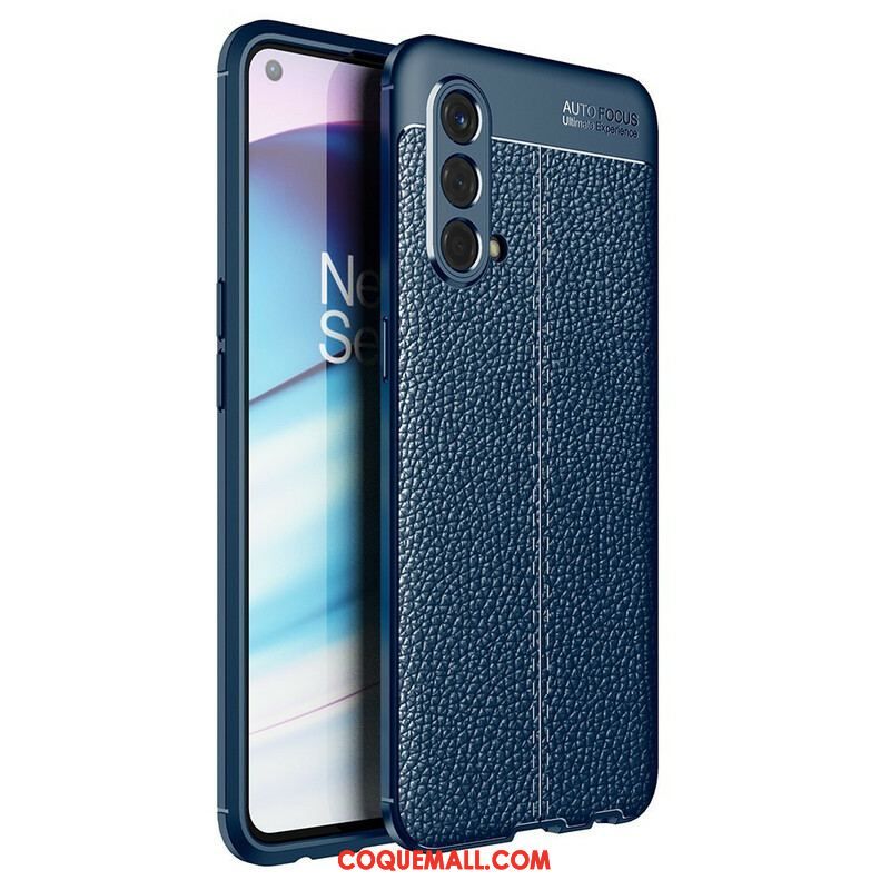 Coque OnePlus Nord CE 5G Effet Cuir Litchi Double Line