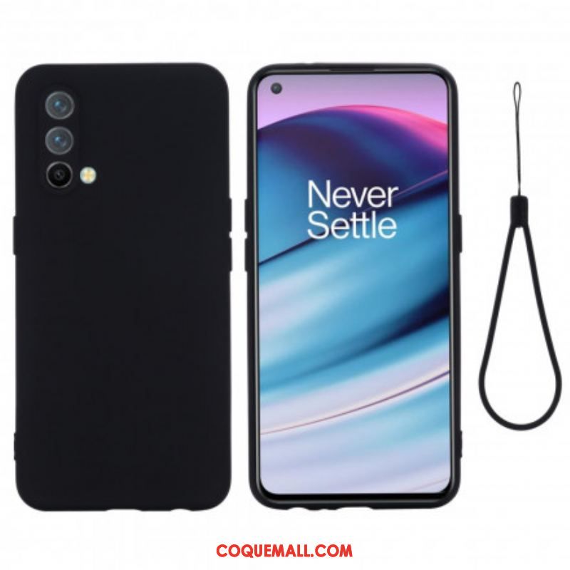 Coque OnePlus Nord CE 5G Silicone Liquide Avec Lanière