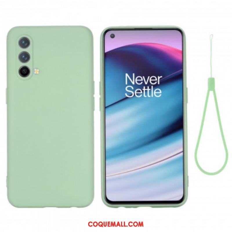 Coque OnePlus Nord CE 5G Silicone Liquide Avec Lanière