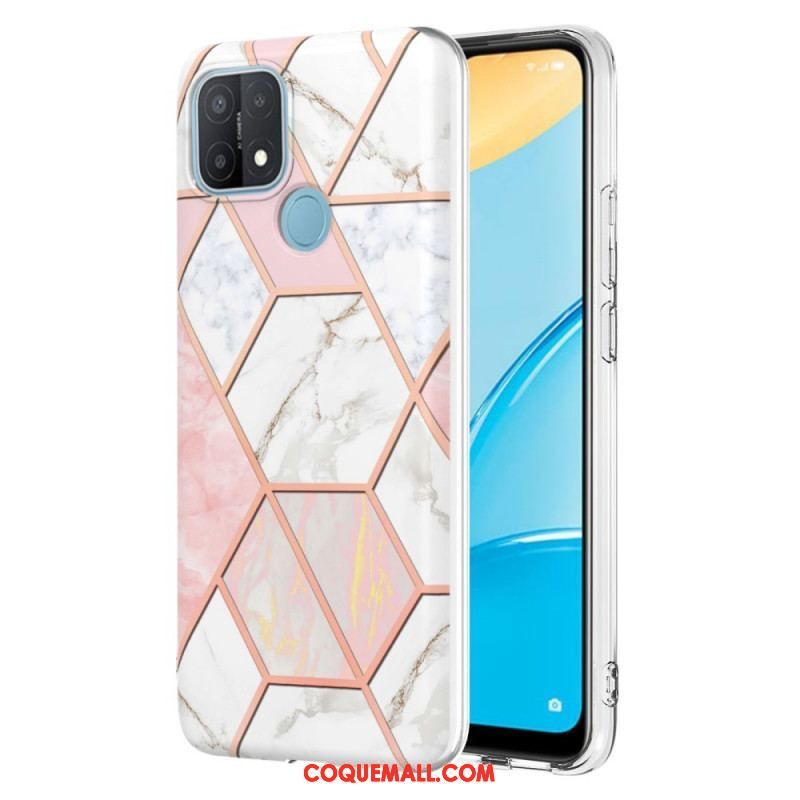 Coque Oppo A15 Marbre Géométrique Flashy