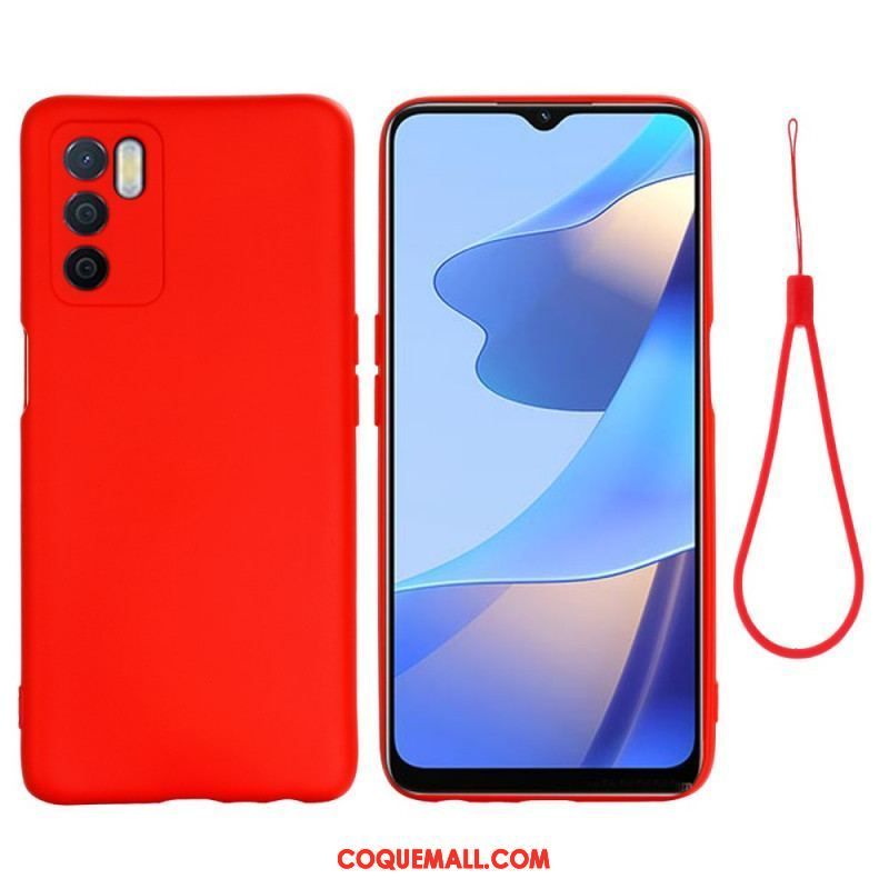 Coque Oppo A16 / A16s Silicone Liquide Avec Lanière