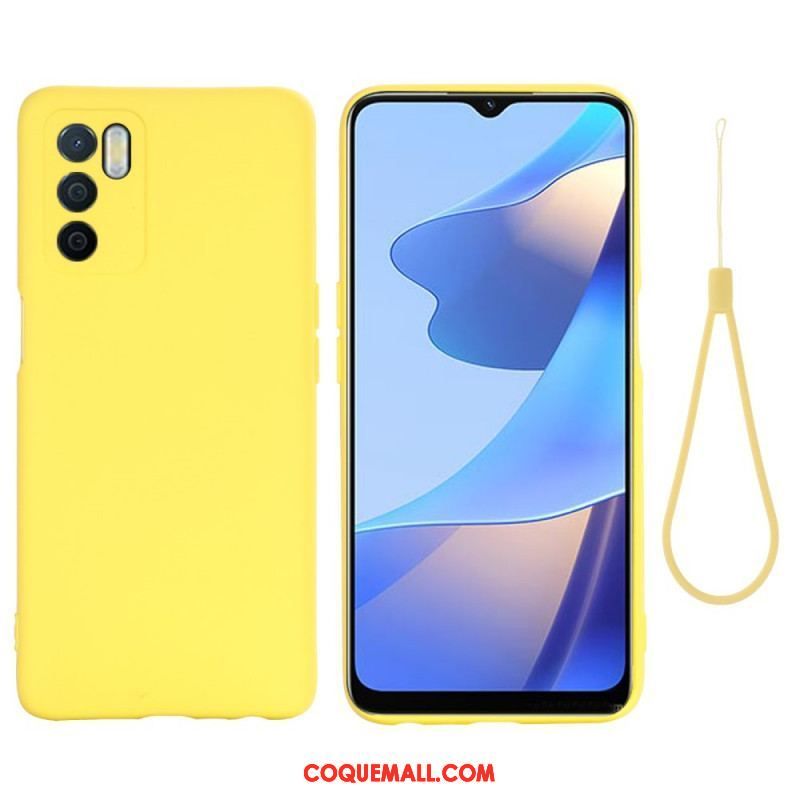 Coque Oppo A16 / A16s Silicone Liquide Avec Lanière