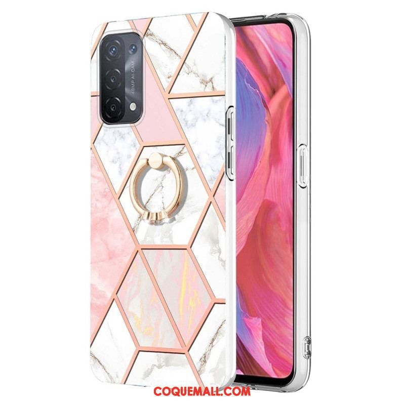 Coque Oppo A54 5G / A74 5G Marbre avec Anneau-Support