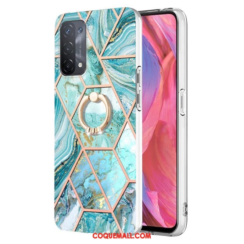 Coque Oppo A54 5G / A74 5G Marbre avec Anneau-Support