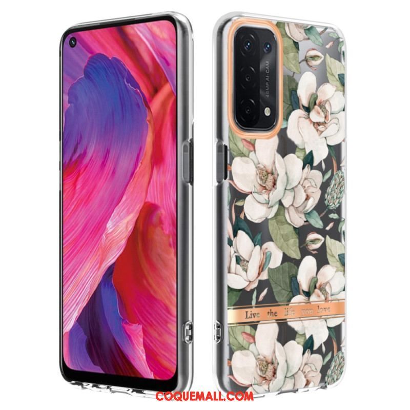 Coque Oppo A54 5G / A74 5G Transparente Florale