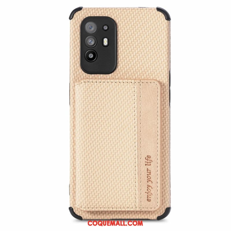 Coque Oppo A94 5G Fibre Carbone Porte-Cartes