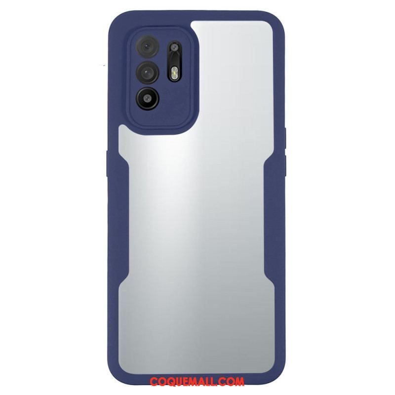 Coque Oppo A94 5G Hybride Rebords Colorés Transparents