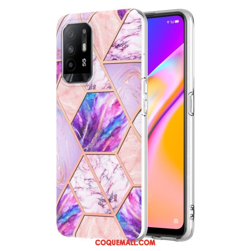 Coque Oppo A94 5G Marbre Géométrique Flashy