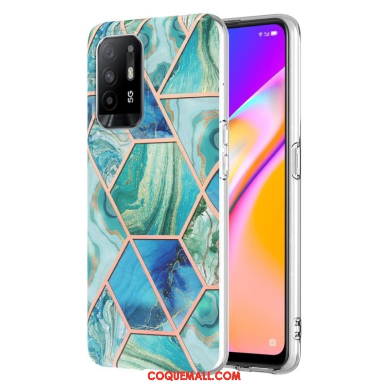 Coque Oppo A94 5G Marbre Géométrique Flashy