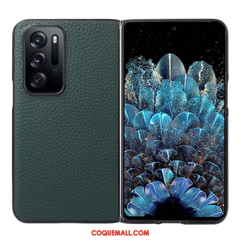 Coque Oppo Find N Véritable Cuir litchi Design