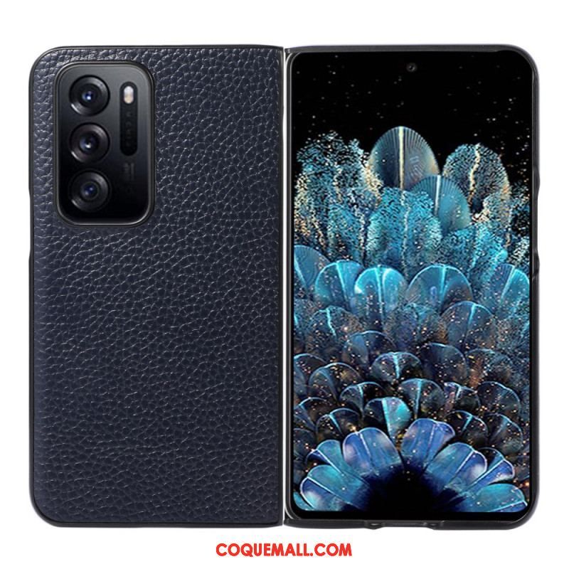 Coque Oppo Find N Véritable Cuir litchi Design