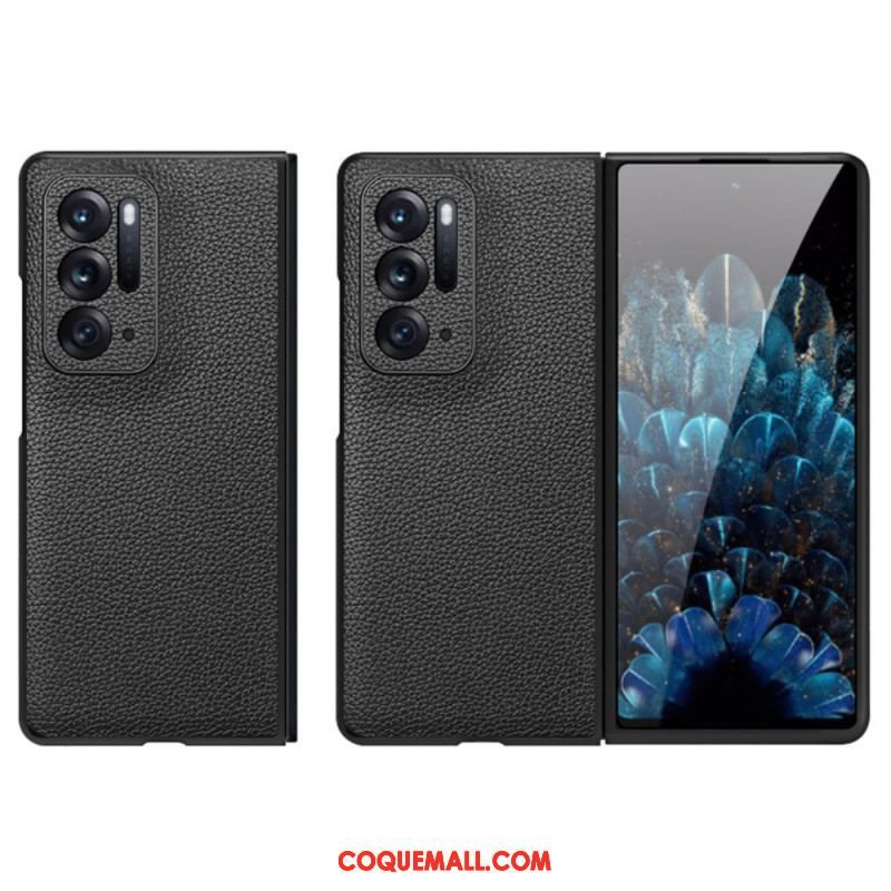 Coque Oppo Find N Véritable Cuir litchi Premium