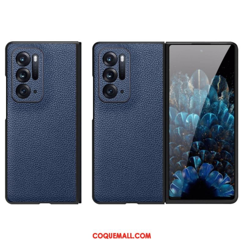 Coque Oppo Find N Véritable Cuir litchi Premium