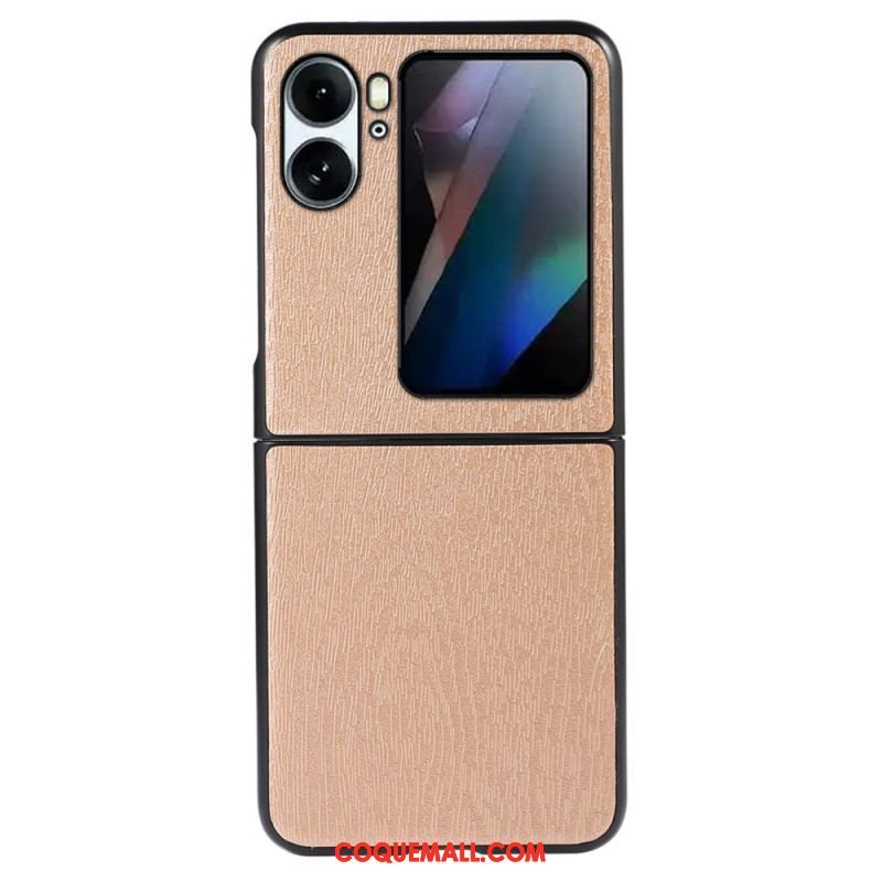 Coque Oppo Find N2 Flip Style Cuir Effet Bois