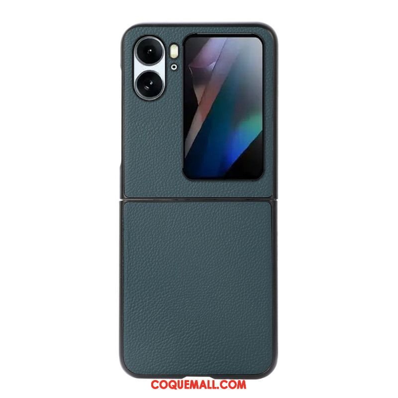 Coque Oppo Find N2 Flip Véritable Cuir Litchi