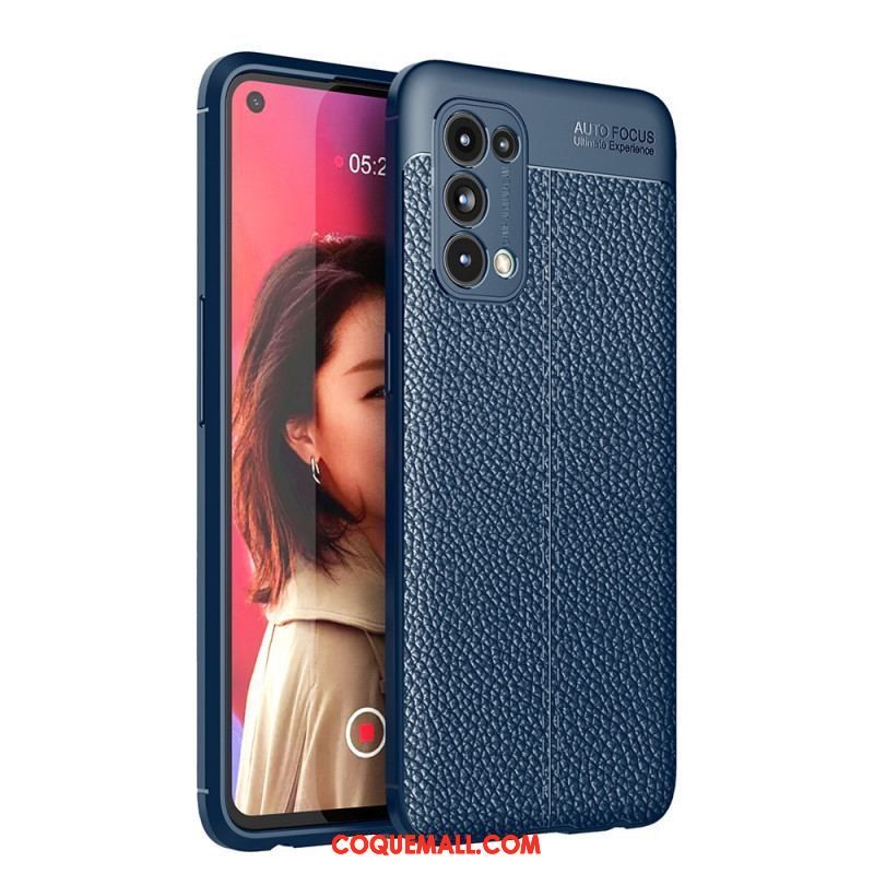 Coque Oppo Find X3 Lite Effet Cuir Litchi Double Line