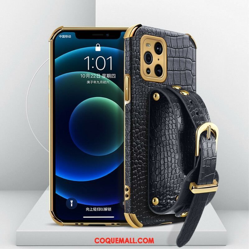 Coque Oppo Find X3 / X3 Pro Croco Bracelet