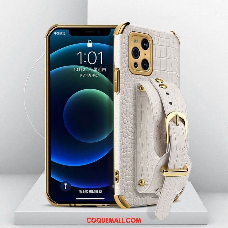 Coque Oppo Find X3 / X3 Pro Croco Bracelet