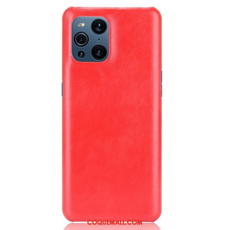 Coque Oppo Find X3 / X3 Pro Effet Cuir Litchi