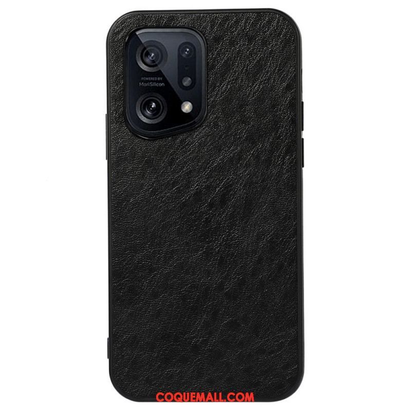 Coque Oppo Find X5 Effet Cuir