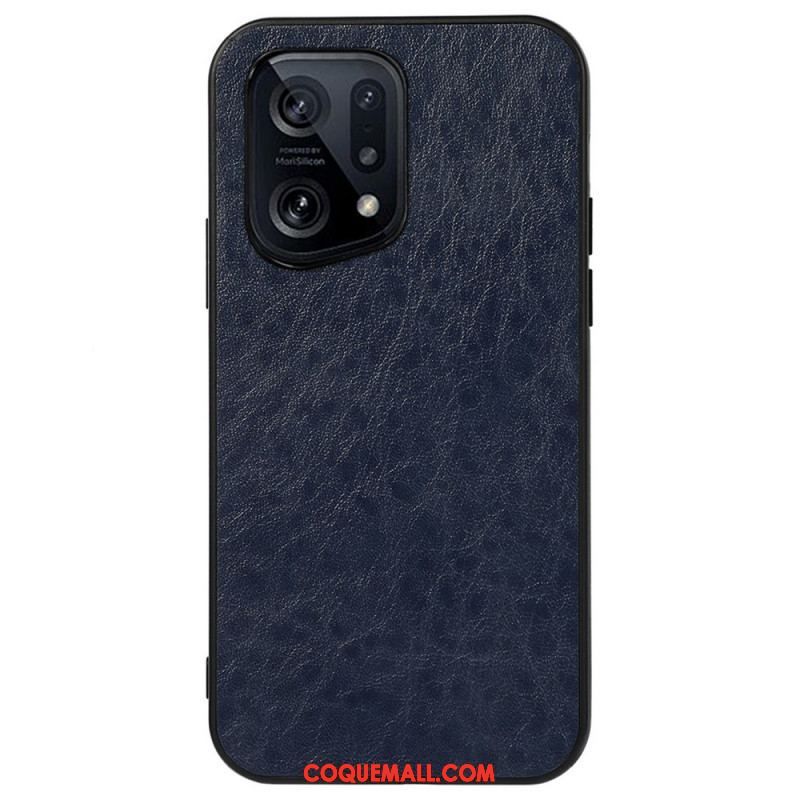 Coque Oppo Find X5 Effet Cuir