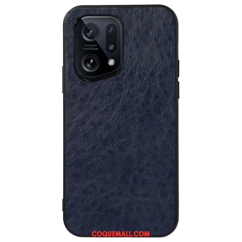 Coque Oppo Find X5 Effet Cuir