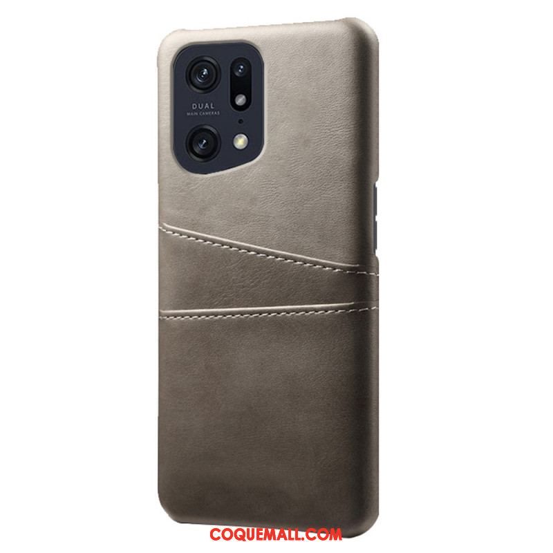 Coque Oppo Find X5 Effet Cuir Porte-Cartes