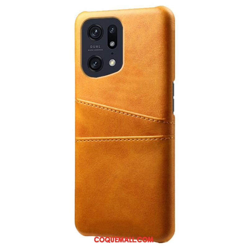 Coque Oppo Find X5 Effet Cuir Porte-Cartes