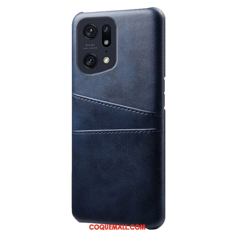 Coque Oppo Find X5 Effet Cuir Porte-Cartes