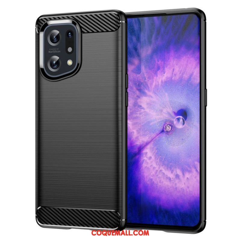 Coque Oppo Find X5 Fibre Carbone Brossée