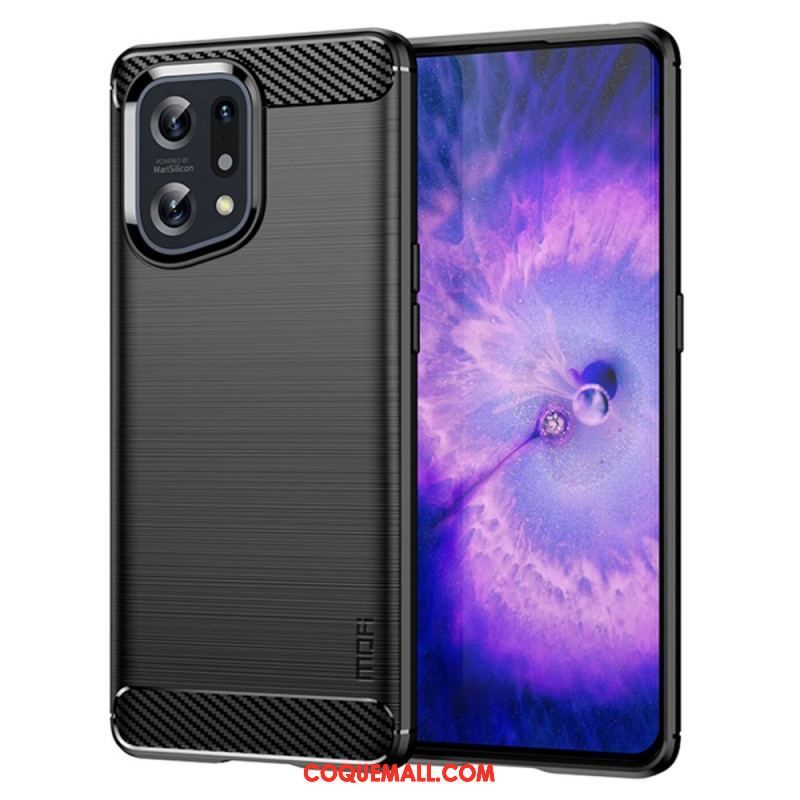 Coque Oppo Find X5 Fibre Carbone Brossée MOFI