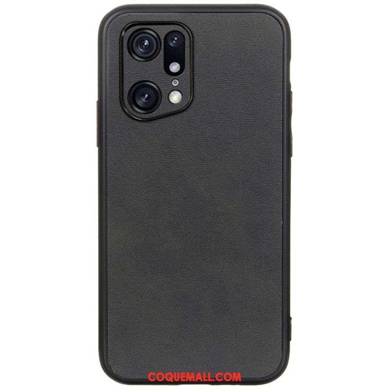 Coque Oppo Find X5 Pro Effet Cuir Look Raffiné