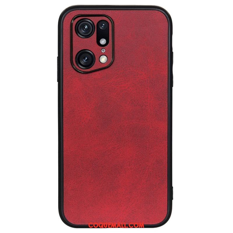 Coque Oppo Find X5 Pro Effet Cuir Look Raffiné