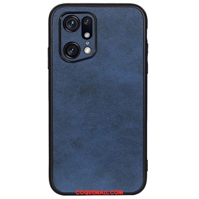 Coque Oppo Find X5 Pro Effet Cuir Look Raffiné