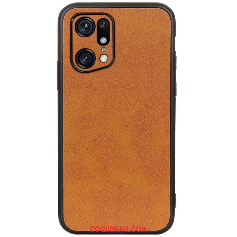 Coque Oppo Find X5 Pro Effet Cuir Look Raffiné