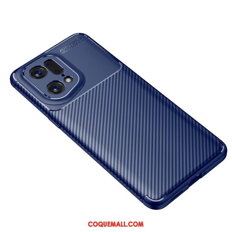 Coque Oppo Find X5 Pro Fibre Carbone Brossée