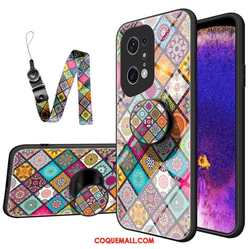 Coque Oppo Find X5 Pro Support Magnétique Patchwork