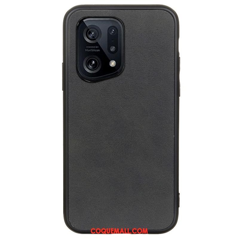 Coque Oppo Find X5 Simili Cuir Texturé