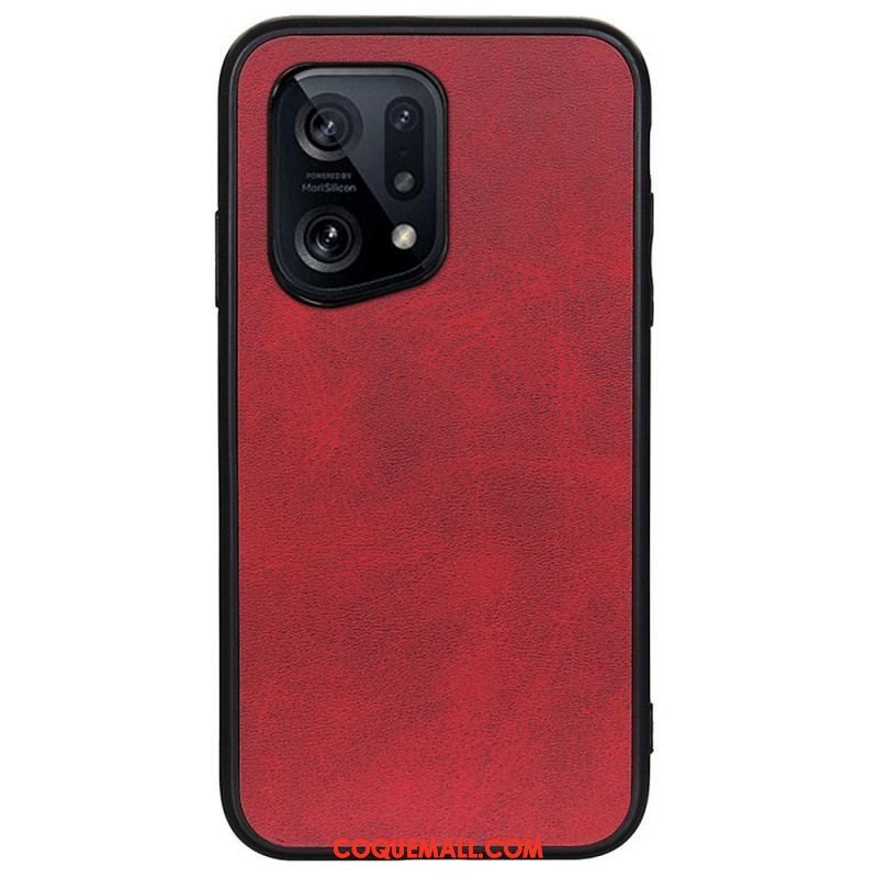 Coque Oppo Find X5 Simili Cuir Texturé