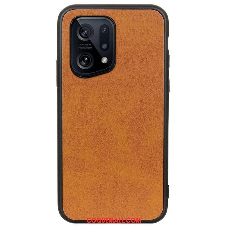 Coque Oppo Find X5 Simili Cuir Texturé