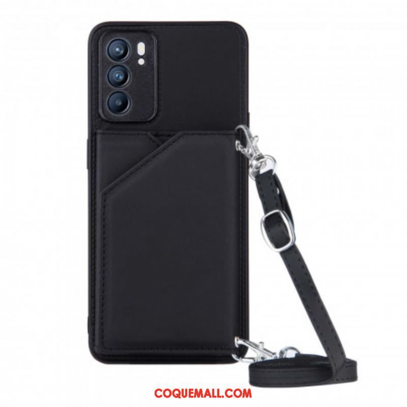 Coque Oppo Reno 6 5G Bandoulière Porte-cartes