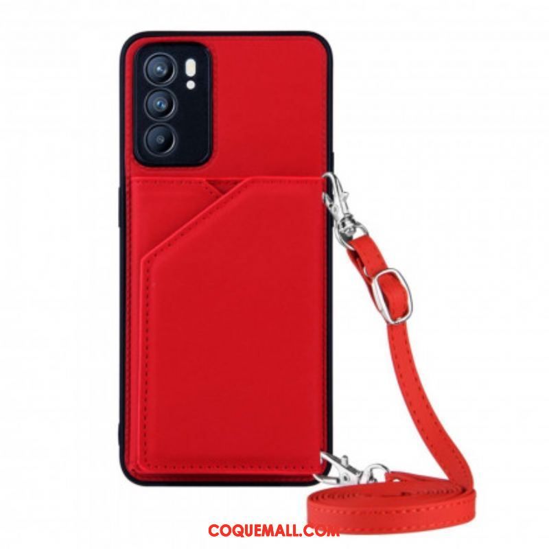 Coque Oppo Reno 6 5G Bandoulière Porte-cartes