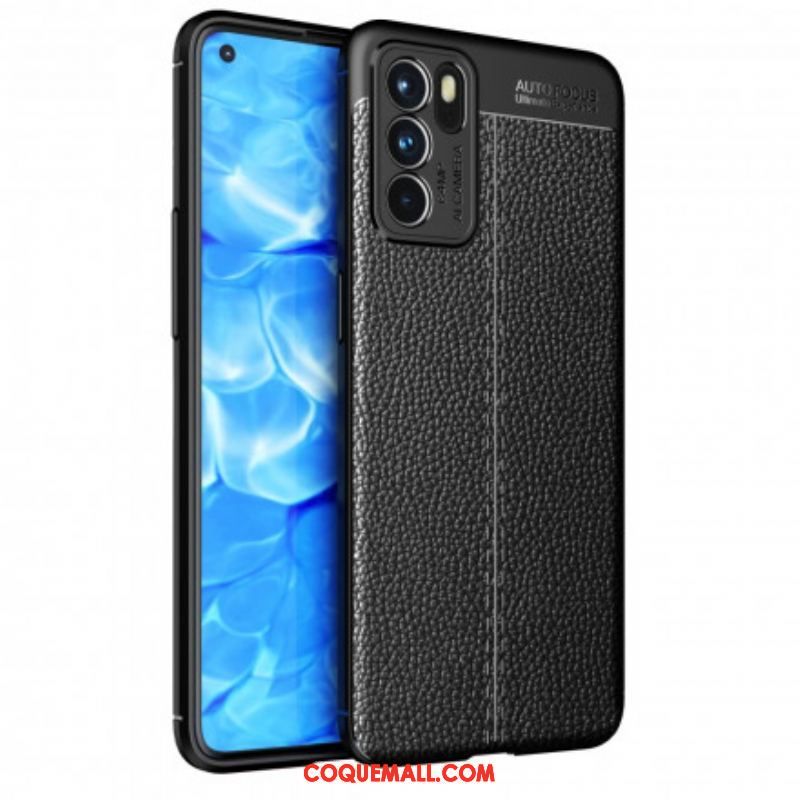 Coque Oppo Reno 6 5G Effet Cuir LItchi