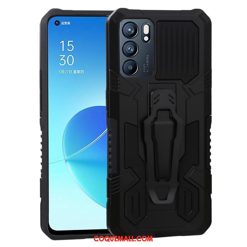 Coque Oppo Reno 6 5G Robot avec Pince Ceinture