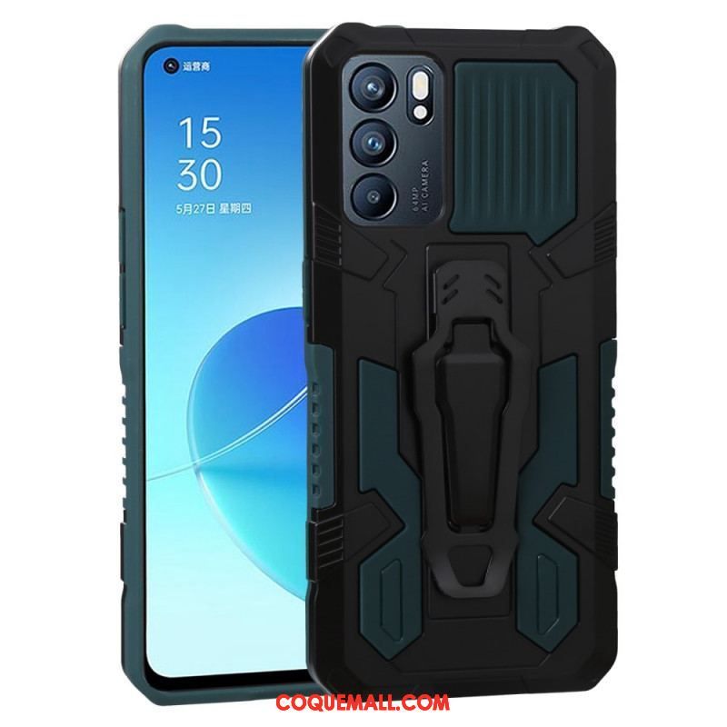 Coque Oppo Reno 6 5G Robot avec Pince Ceinture