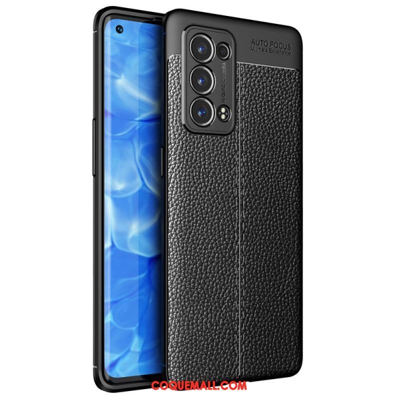 Coque Oppo Reno 6 Pro 5G Cuir Litchi Double Line