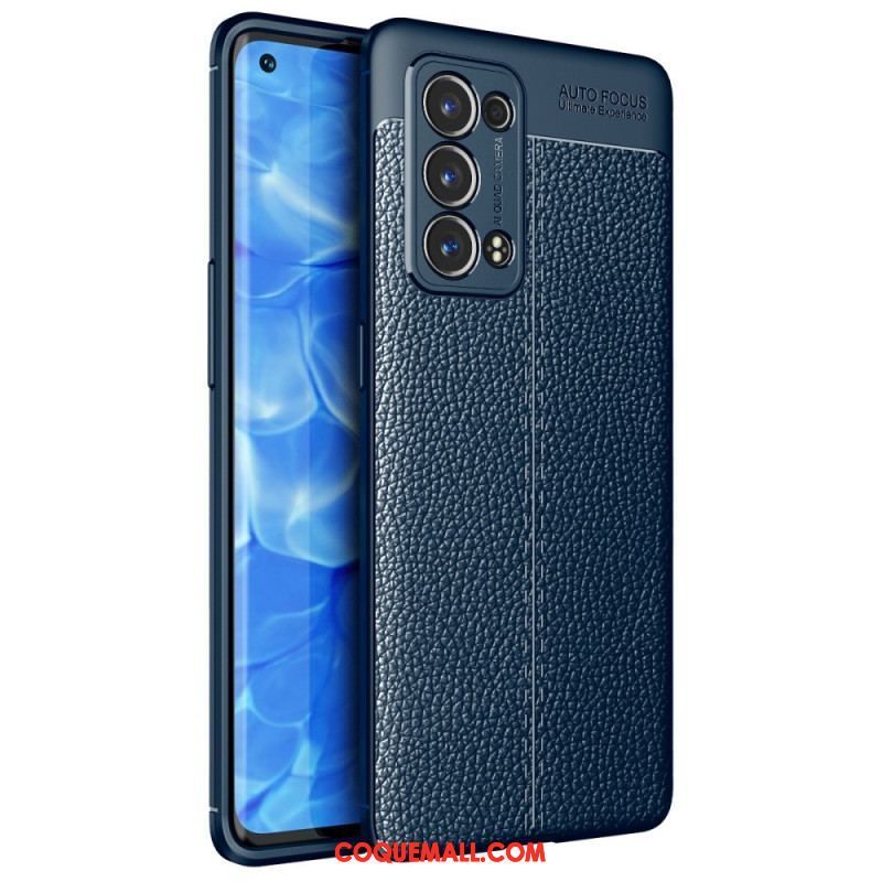 Coque Oppo Reno 6 Pro 5G Cuir Litchi Double Line