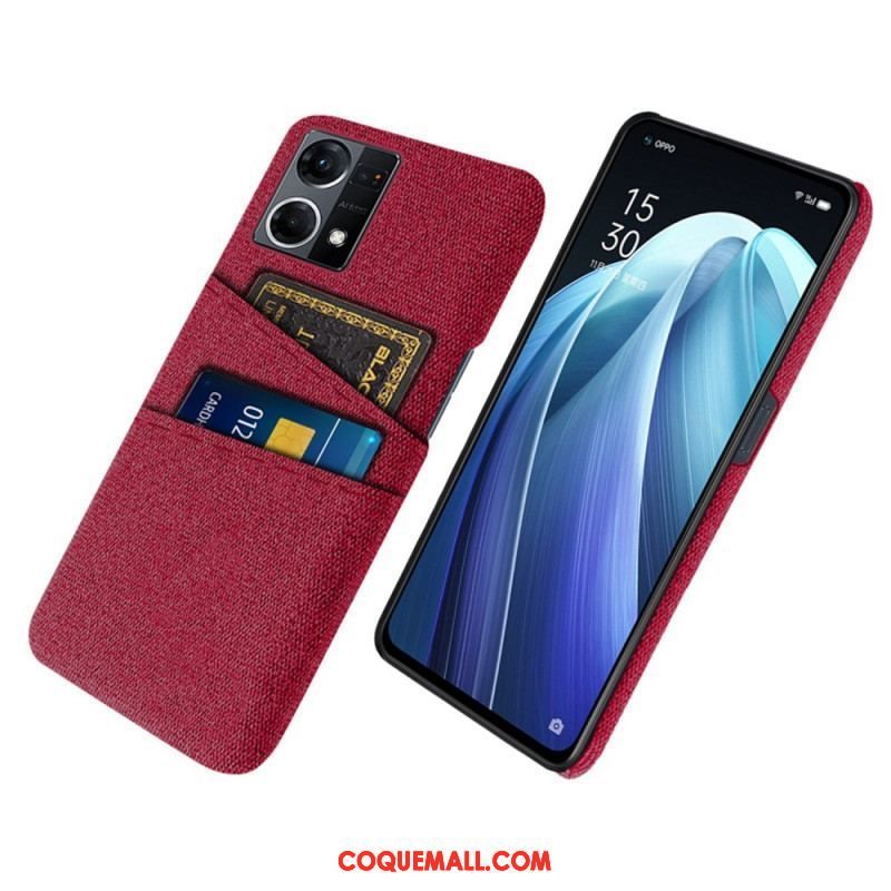 Coque Oppo Reno 7 Porte-Cartes Tissu