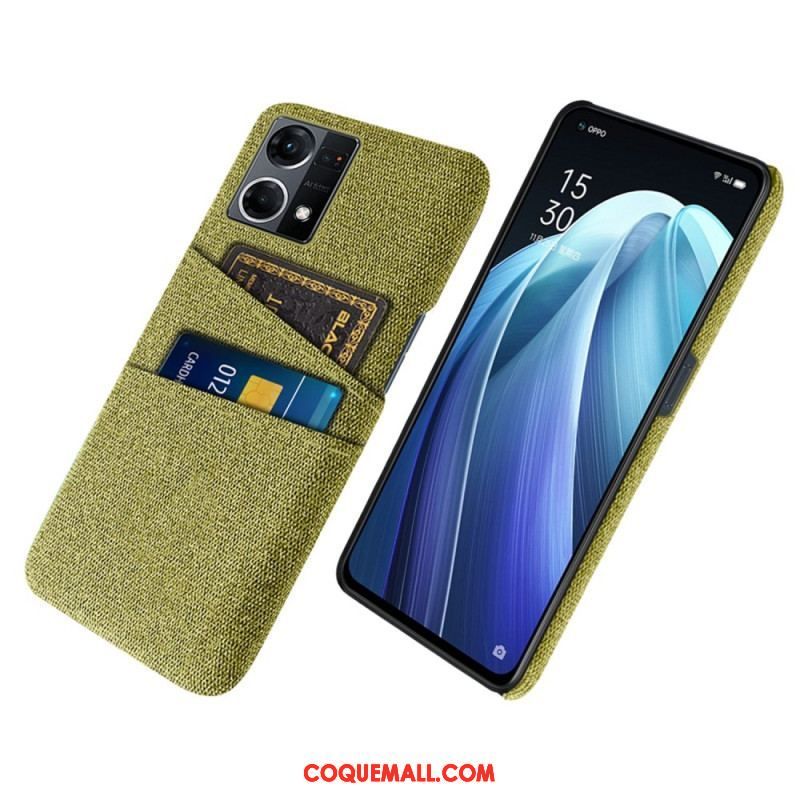 Coque Oppo Reno 7 Porte-Cartes Tissu